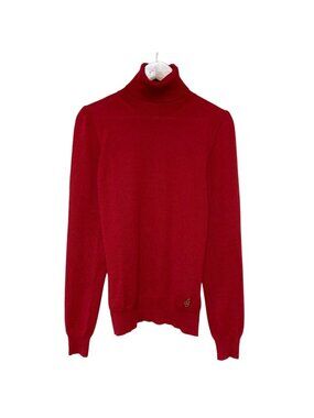 Gucci Romantic G Turtleneck High Gauge Knit Sweater Red Spring Summer Fall